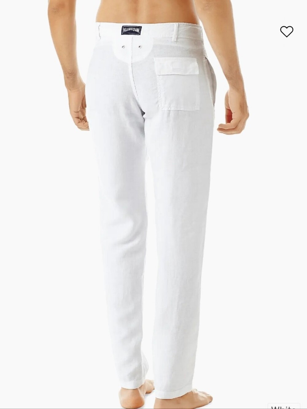 Vilebrequin 100% Linen  White Textured Layered Slim Mens Pants Size Xl
